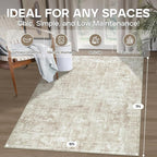 Aelenmu 5x7 Area Rugs for Living Room Bedroom Dining Room Washable Beige | Soft - Image 2