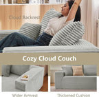167.7" Sectional Cloud Couch for Living Room, Modular Floor Deep-Seat Sofa - Image 7