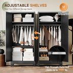 Letaya Armoire Wardrobe Closet, Hanging Rod Clothing Storage Cabinets - Image 5