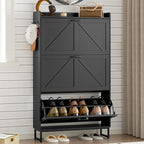 BORNOON Shoe Cabinet with 3 Flip Drawers Narrow Shoe Storage Cabinet Organizer by BORNOON
