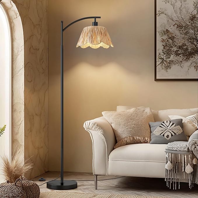 Oneach Boho Floor Lamp with 3 Color Temperatures, Farmhouse Floor Lamps by Oneach