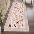 Pink Floral Hallway Runner Rug 2x6 by WelcometoBabovid