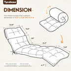 Waterproof Outdoor Chaise Lounge Cushion 74.4 x 22 x 4.7 Inches Memory Foam - Image 2