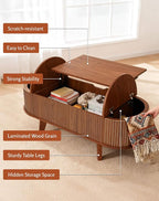 Fluted Oval Lift Top Coffee Table - Image 5