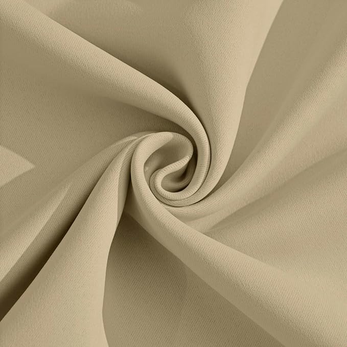 Yakamok Beige Room Darkening Curtains 84 inch Sliding Door Drapes | 1 - Image 5
