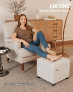 ABHENG Velvet Cover Steel Frame Ottoman - Image 5