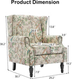 Pia Ricco High Back Floral Accent Chair - Image 2