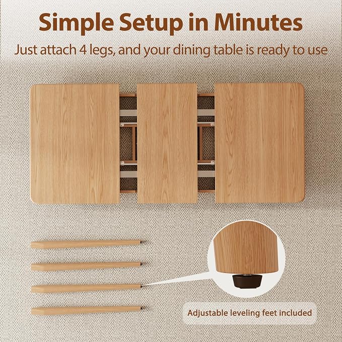 Muwuele Solid Wood Extendable Dining Table - Image 7
