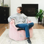 Big Joe Milano Bean Bag Chair for Kids, Ultra-Soft Mauve Plushie Polyester Blend - Image 3