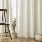 Joydeco Linen Curtains 120 inch Length 2 Panel Set, Light Filtering Curtain by JOYDECO
