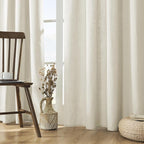 Joydeco Linen Curtains 2 Panel Set, Ivory on Linen Curtains 108 Inch Light - Image 2