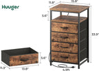 Huuger Night Stand with Charging Station, 4 Drawer Dresser - Image 3