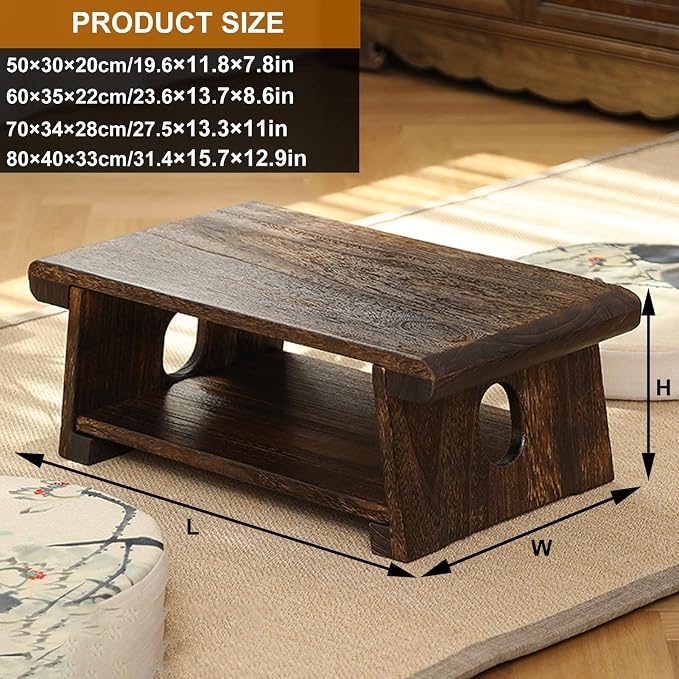 Japanese Floor Table Foldable Solid Wood Coffee Table Low Kotatsu Table - Image 2