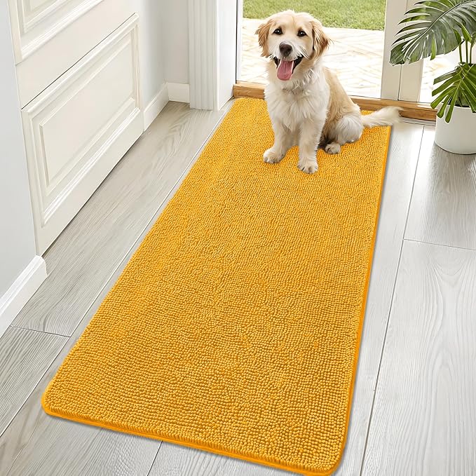OLANLY Dog Door Mat for Muddy Paws 70x32, Super Absorbent Chenille Mud Mat | by OLANLY
