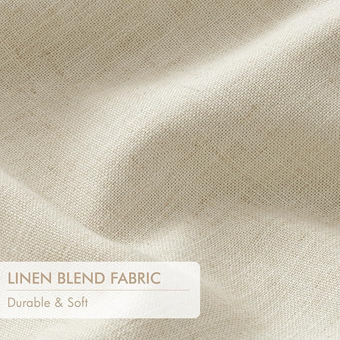 MIULEE Cream Pinch Pleated 100% Blackout Linen Curtains 40x102 Inches | Room - Image 6