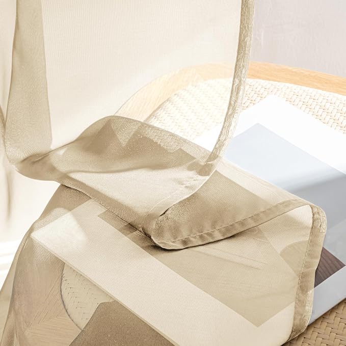 MIULEE Cream Sheer Curtains 96 Inches Long 4 Panels 42 x 96 Inches | Light - Image 7