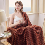 NEWCOSPLAY Fleece Ribbed Cozy Throw Blanket - Image 2