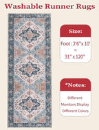 SERISSA 2'6"x10' Washable Non Slip Boho Runner Rug - Image 2