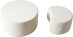 Modern Nesting Coffee Table Set of 2 in Beige, Upholstered Round Living Room - Image 5