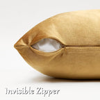GIGIZAZA Golden Throw Pillow Covers 22x22 Decorative Velvet Cushion Covers Pack - Image 4