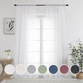 White Sheer Curtains 108" inches Length 2 Panels Set, Sheer Curtains Rod Pocket by OWENIE
