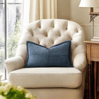 MIULEE Decorative Lumbar Throw Pillow Covers 14x22 Inch Blue 2 Pack | Boho - Image 4