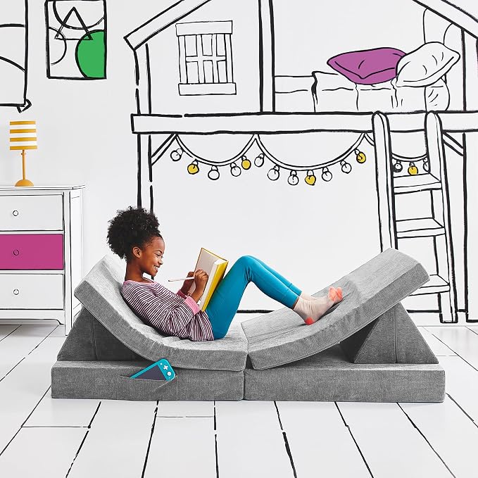 Yourigami Kids and Toddler Play Couch, Convertible Folding Sofa, Durable Foam by Yourigami