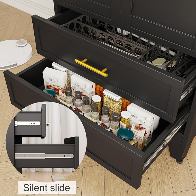 erosoei 71" H Metal Pantry Storage Cabinet, Office File Cabinets - Image 5