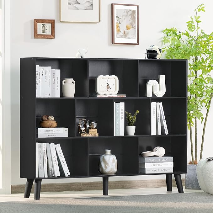 YAHARBO 10 Cube Large Bookshelf, 3 Tier Bookcase - Image 4