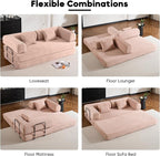 ZEIINPA Convertible Folding Couch Bed, Comfy Corduroy Sleeper Floor Sofa Bed - Image 6
