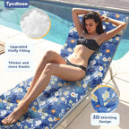 Outdoor Chaise Lounge Chair Cushion Set of 4, Waterproof 74.4 x 22 x 4.7 Inches - Image 3