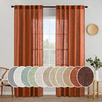 MIULEE Rust Fall Curtains 52x84 Inch 2 Panels by MIULEE