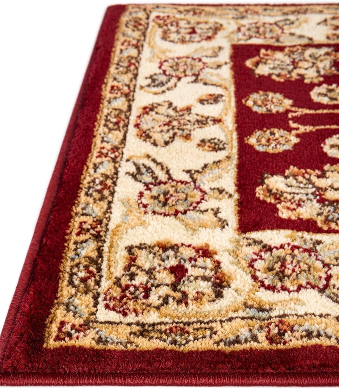 Rugs.com - Aditi Rug – 8 Ft Square Red Easy-Clean Rug – Traditional Medallion - Image 9