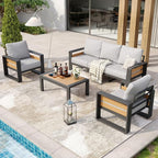 Aoxun Aluminum Patio Furniture Set, 5 Seats Luxury Outdoor Sectional - Image 7