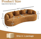 Oversized Sectional Sofa for Living Room, Modern Luxury Plush Chenille 4-Seater - Image 2