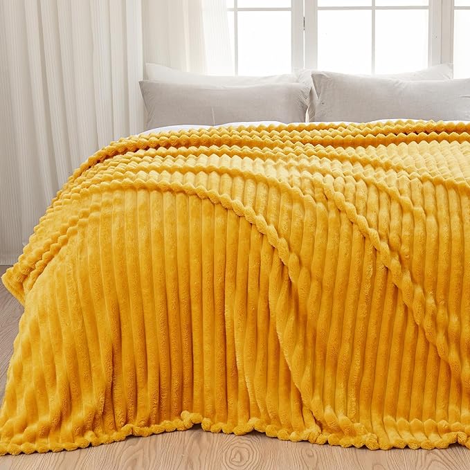 NEWCOSPLAY Fleece Ribbed Cozy King Blanket by NEWCOSPLAY