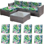 CALBODE 8 Pcs Outdoor Seat Cushion Covers, Tropical Plant | Botanical Chair by CALBODE