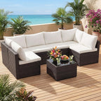 NEWBULIG 7-Piece Outdoor Patio Sectional Sofa, Weather-Resistant Modular Wicker - Image 10