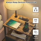 Fixwal Bedside Table with 3 Color Temperature Reading Light, Nightstand with - Image 4