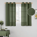 45 Inch Short Window Linen Curtains, Light Filtering Panels Bronze Grommet Room by LAMIT