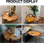 19.5 Inch Live Edge Side Table, Wood Small End Table - Image 4