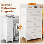 EnHomee 49.2" W Dresser with Hanging Rack & 6 Fabric Drawers - Image 7