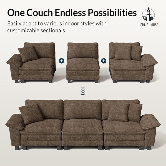 HERA'S HOUSE 88" Modular Sectional Sofa, L Shaped Couches - Image 7