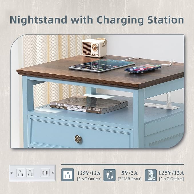 Joaxswe Farmhouse Nightstand Set of 2 - Image 7