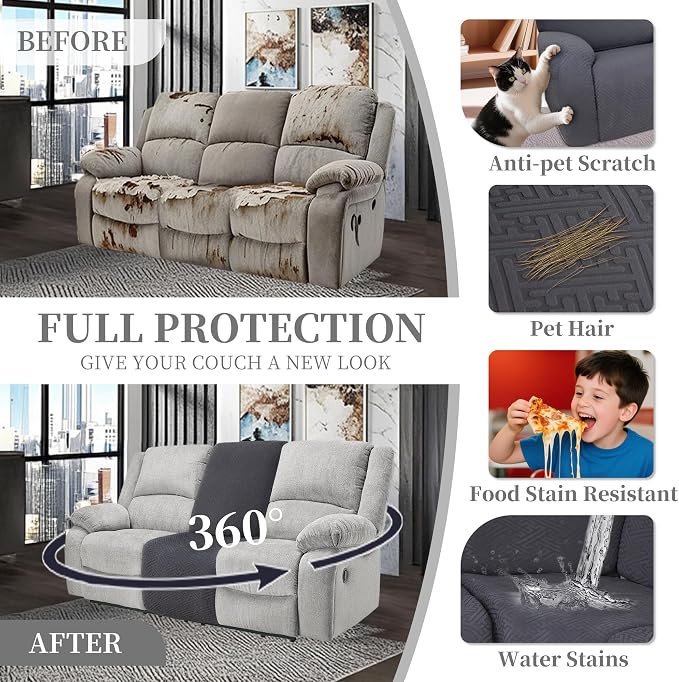 100% Waterproof Sectional Recliner Couch Covers - Image 6