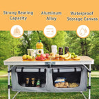 Folding Camping Table with Storage Lightweight Camp Tables Portable - Image 3