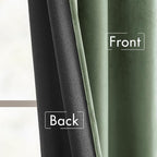 MIULEE Sage Green Velvet Curtains 52x90 inches Luxury Blackout Curtains | - Image 6
