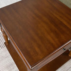 Large End Table with Drawer and Storage Shelf, Solid Wood Sofa Side Table - Image 7
