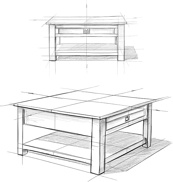 SIMPLIHOME Monroe Square Coffee Table - Image 3