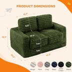 MAXYOYO Extra Wide Kids Bean Bag Chair, Comfy Faux Fur Bean Bag Sofa - Image 2